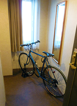 自転車をお部屋に持ち込みできます。